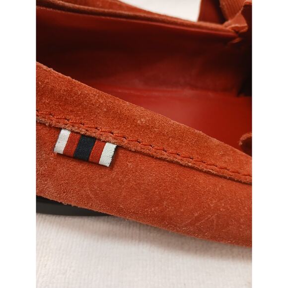 Gucci Red Suede Leather Slip‎ on Web Loafers Men\'s 9.5 G Driving Shoes Moccasin main image 4